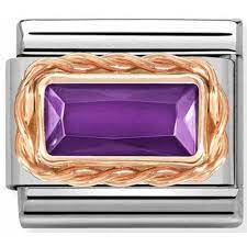 NOMINATION Faceted Baguette 'Violet' Rose Gold 430604001