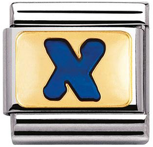 NOMINATION 'Letter X' Blue Enamel 030201/24