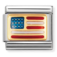 NOMINATION Flag 'USA' Enamel & Gold 03023504