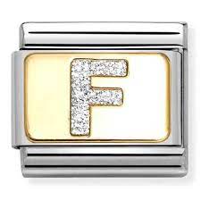 NOMINATION 'Letter F' Glitter Enamel 03029106