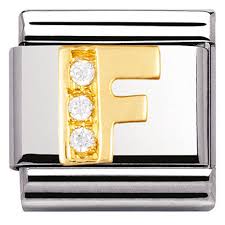 NOMINATION 'Letter F' Gold CZ 03030106