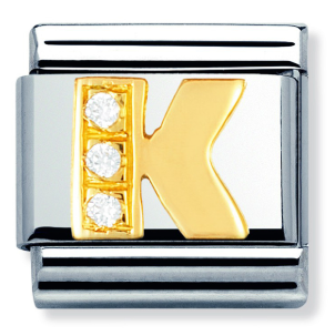 NOMINATION 'Letter K' Gold CZ 03030111