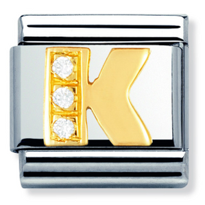 NOMINATION 'Letter K' Gold CZ 03030111