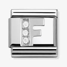 NOMINATION 'Letter F' Silver CZ 33030106