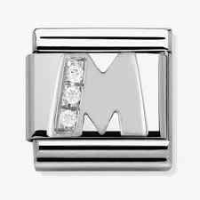 NOMINATION 'Letter M' Silver CZ 33030113