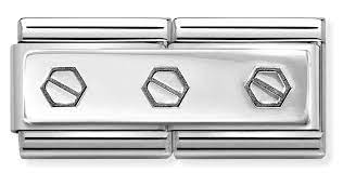 NOMINATION 'Triple Hex Screw' Silver Double 33071050