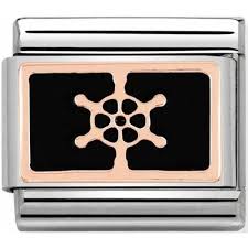 NOMINATION 'Boat Wheel' Black Enamel Rose Gold 43020117