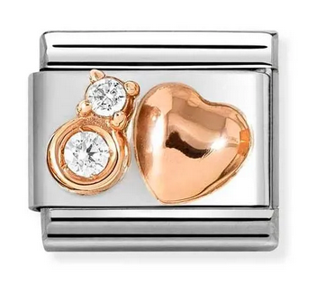 NOMINATION Rose Gold Cz & Heart 43030551