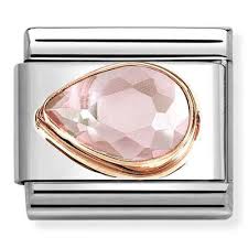 NOMINATION Rose Gold 'Pink Cz Drop' 430605003