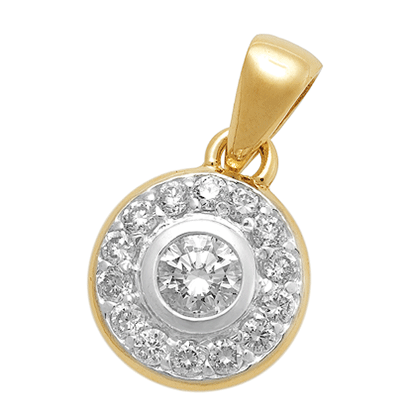 18ct Gold Bezel Set Pendant