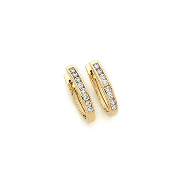 18ct Gold Channel Set Huggies