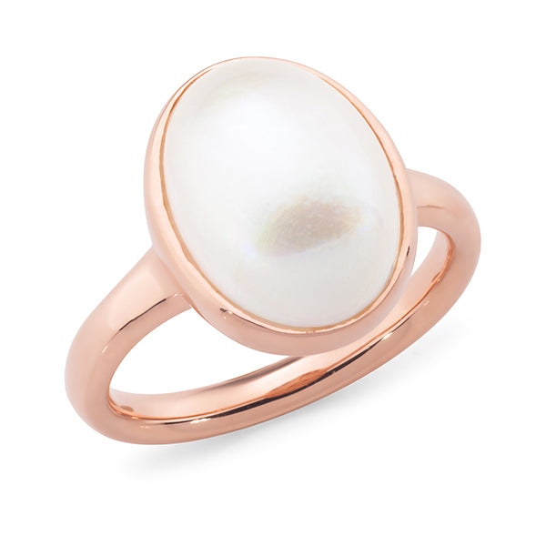 Mabé Pearl Bezel Set Dress Ring