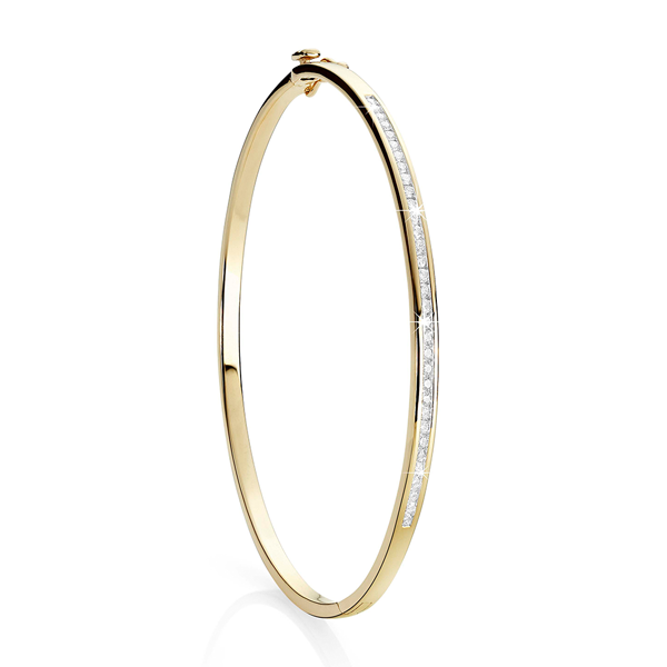 9ct 0.50ct channel set diamond bangle