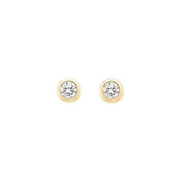 9ct Gold Bezel Set Earrings