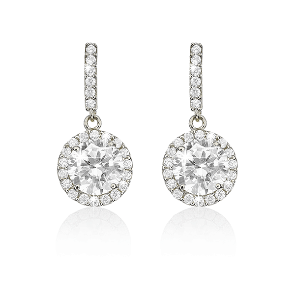 Halo on sale cz earrings