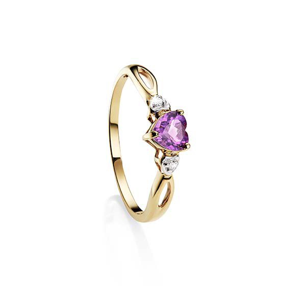 9ct gold amethyst ring