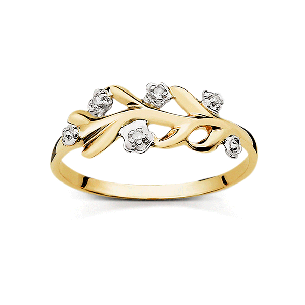 9ct gold diamond ring