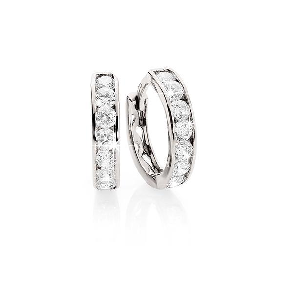 9ct White Gold Cubic Zirconia Huggies