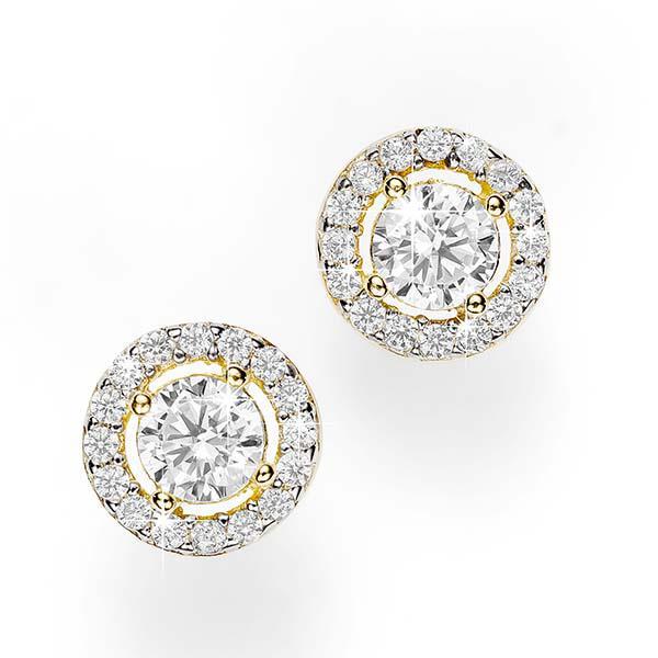 9ct Gold Cubic Zirconia Earrings