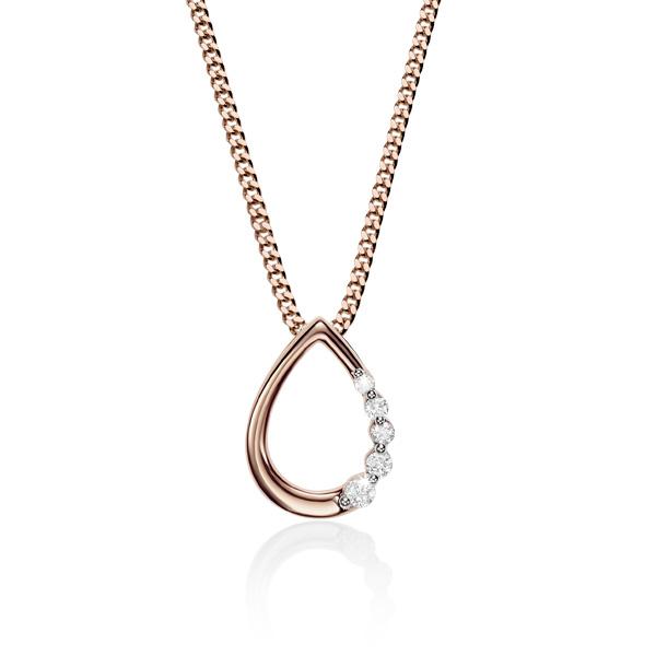 9ct Rose Gold Tear Drop Diamond Slider Pendant