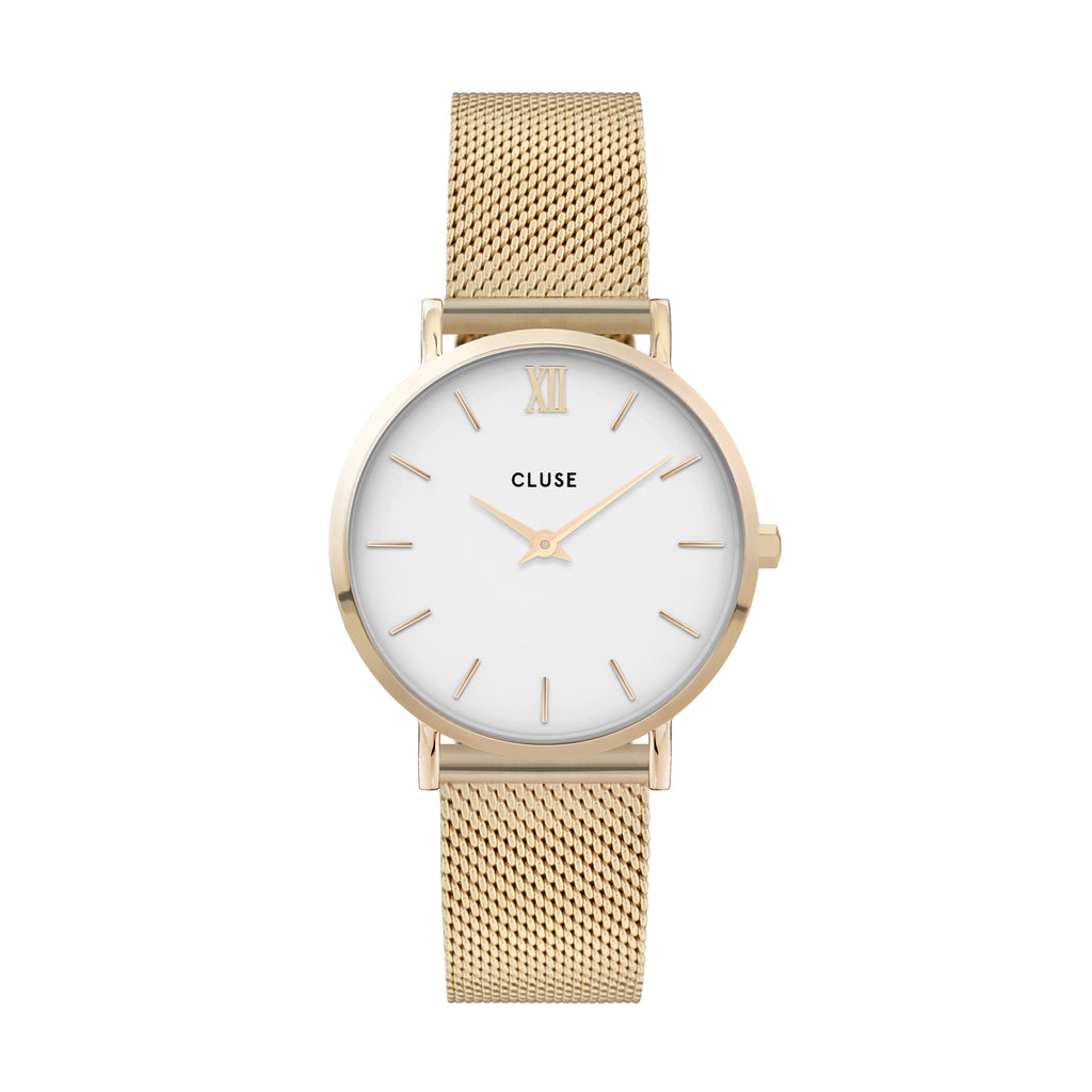 CLUSE - Minuit Mesh Gold White Dial