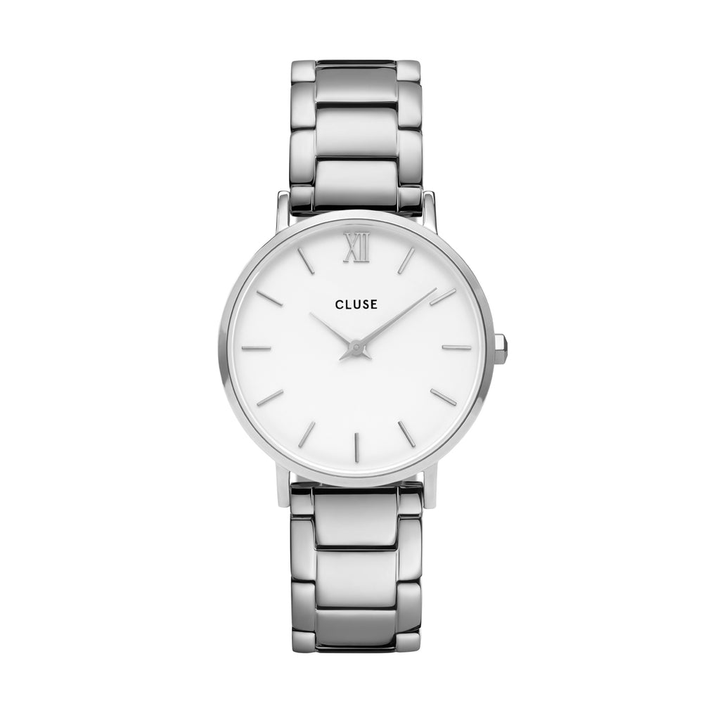 CLUSE- Minuit 3 Link Silver White/ Silver