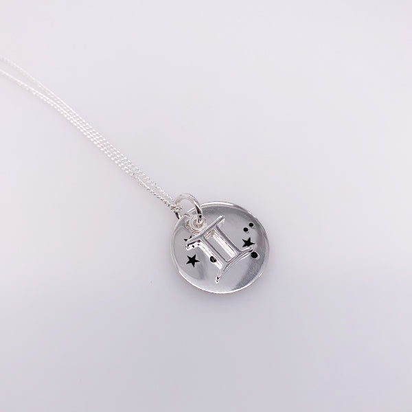 Sterling Silver Gemini pendant with chain