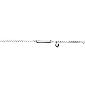 Sterling Silver Heart ID Bracelet