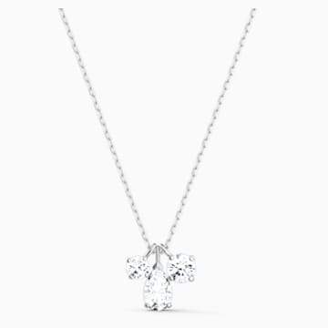 Swarovksi Attract Cluster Pendant, White, Rhodium plated