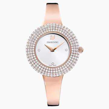 Swarovksi Crystal Rose Watch, Metal bracelet, White, Rose-gold tone PVD