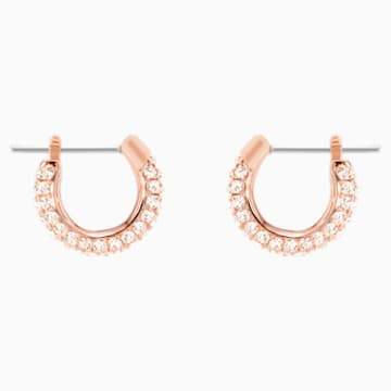 Swarovksi Stone Pierced Earrings, Pink, Rose-gold tone plated