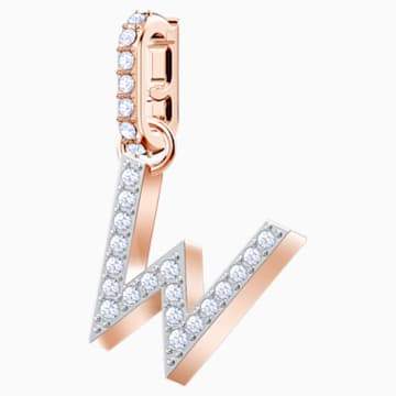 Swarovksi Swarovski Remix Collection Charm W, White, Rose-gold tone plated