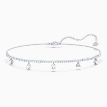 Swarovksi Tennis Deluxe Mixed Choker, White, Rhodium plated